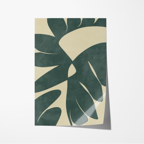 Poster com formas abstratas verdes 6